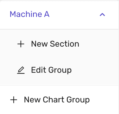 screen of sidebar where to add additional chart groups